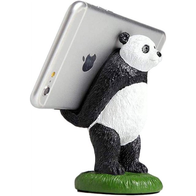 Lindo soporte para teléfono con forma de panda, soporte para teléfono inteligente de escritorio, decoración de escritorio