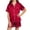 ZA-Red-satin pajamas sets, variant on MKOSPLRT Big Girls 5-16 Years Solid Satin Pajama 2-Piece Set Short Sleeve Lapel Top and Shorts Soft Lightweight Sleep Outfit Gift for Tween Girls