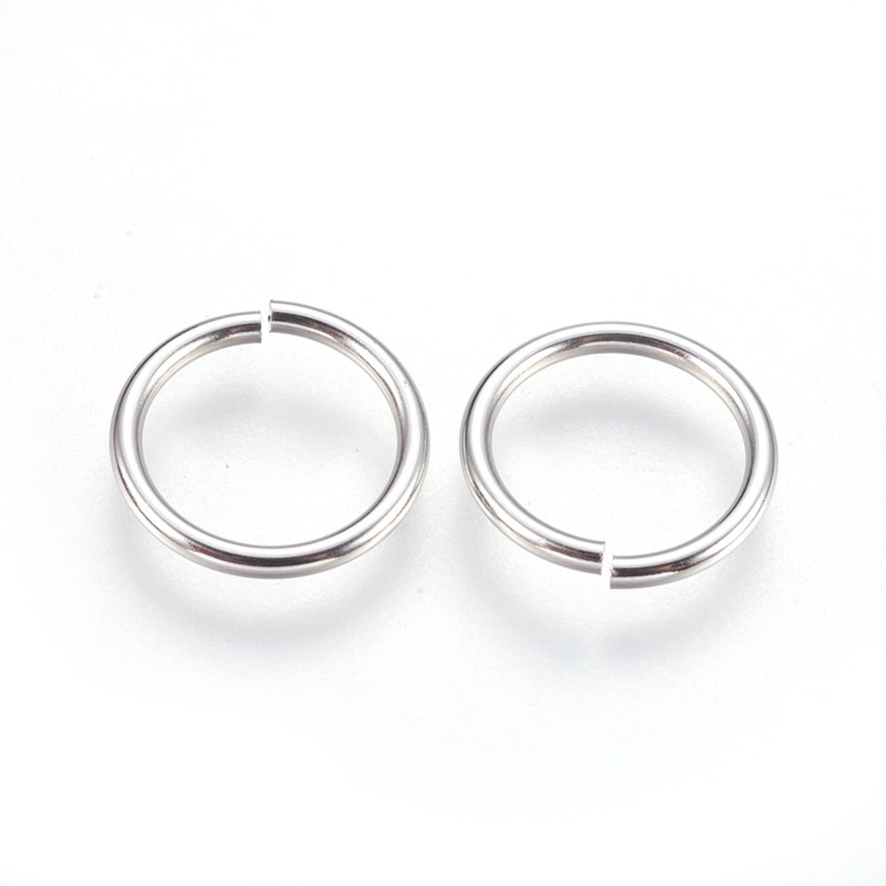 Resistant 304 Stainless Steel Open Jump Rings Stainless Steel Color 13x1.3mm Inner Diameter: 10mm 600pcs/bag