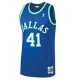 thumbnail image 2 of Men's Mitchell & Ness Dirk Nowitzki Blue Dallas Mavericks 1998/99 Hardwood Classics Swingman Jersey, 2 of 3