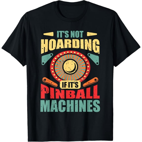 Funny Vintage Pinball Gamer Flipper Flipping Ball Lover Gag T-Shirt men and women can wear, black, white, gifts
