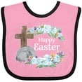 thumbnail image 3 of Inktastic Happy Easter with Cross and Flowers Boys or Girls Baby Bib, 3 of 4