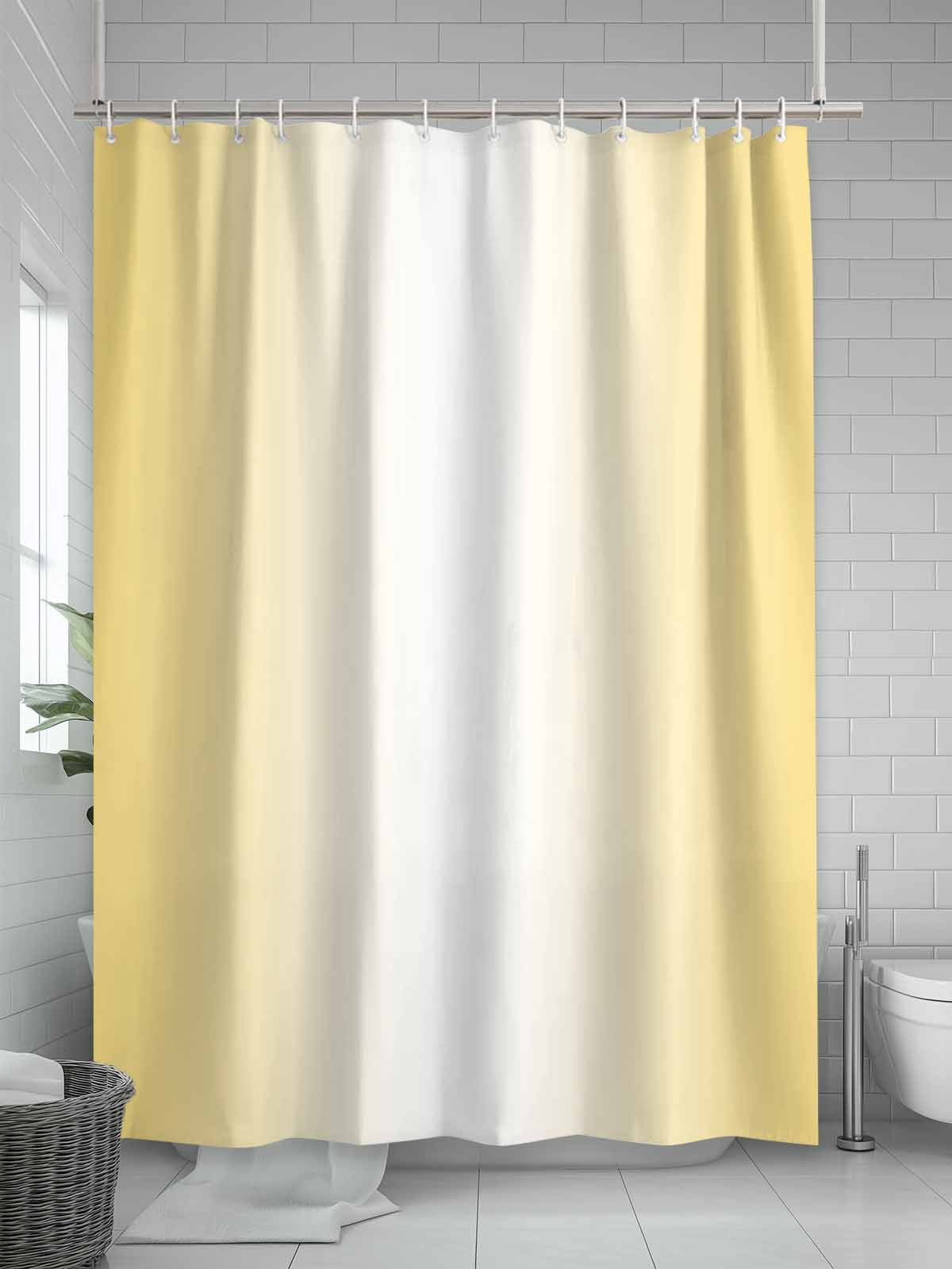 Boanket Polyester Fabric Yellow Ombre Shower Curtain, Modern Gradient Abstract Art Waterproof Bathtub Curtain Bathroom Decor Set with Hooks 72 x 96 Inches,