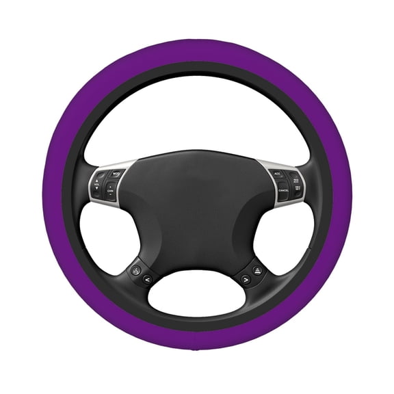 Uemuo Purple Printed Car Elastic Steering Wheel Cover - Universal Car Accessory for Diverse Cars Anti-Slip, and Comfortable- 15"