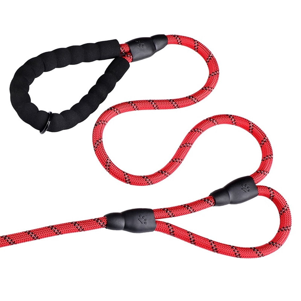 Plutue Pet Rope Dog Leash 6ft Long,Traffic Padded Two Handle,Heavy Duty,Reflective Double Lead for Control Safety Training,Leashes for Large Dogs or Medium Dogs,Dual Handles Leads(Red)