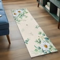 thumbnail image 3 of Spring Floral 2'x6' Runner Rugs for Hallway Kitchen Bedside Non Slip Washable, Daisy Eucalyptus Leaves Watercolor Rustic Entryway Rug Runners with Rubber Backing, Long Carpet Runner for Laundry Room, 3 of 8