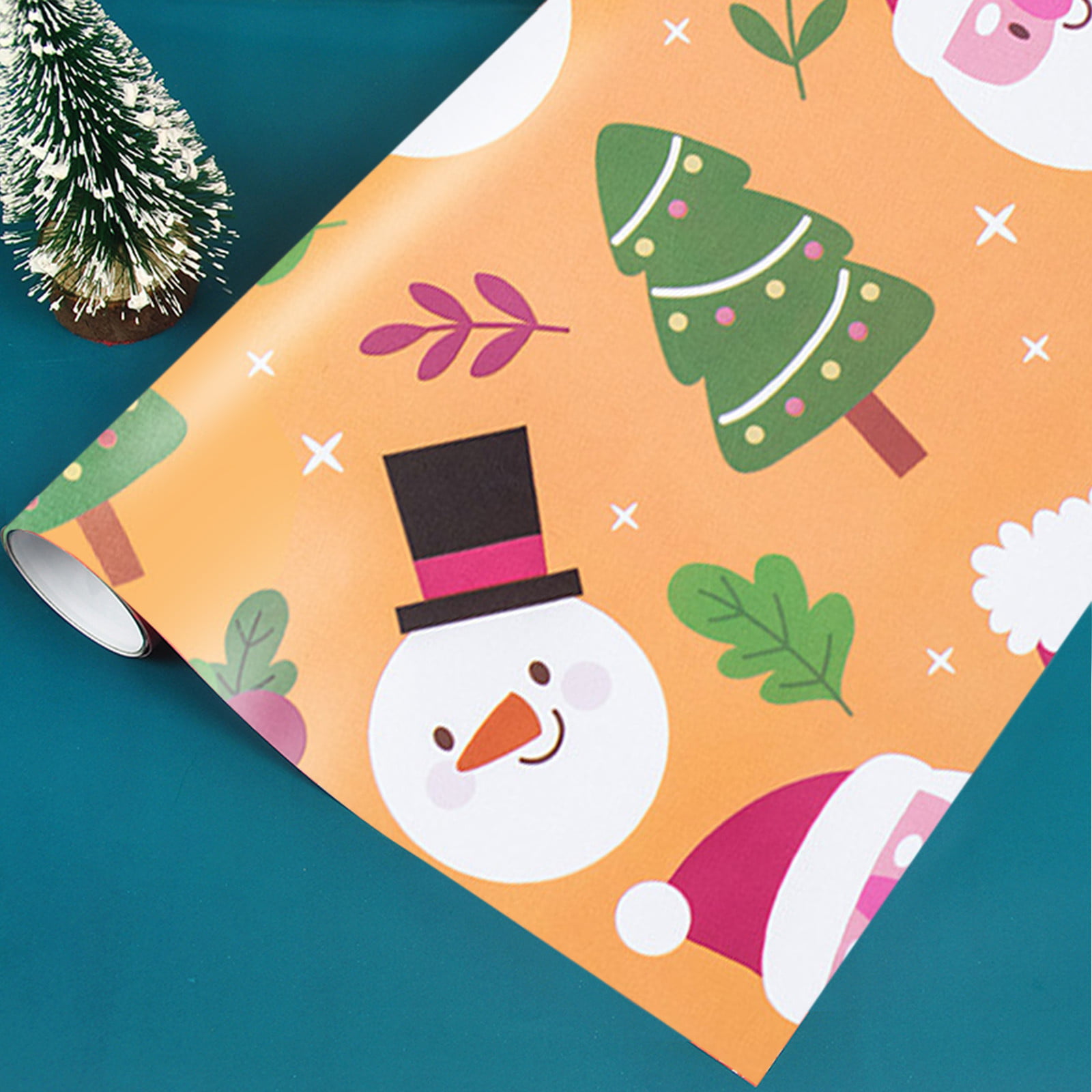 1PCs ( 70cmX50cm, 4.11 Square Feet)Single-sided Christmas Wrapping Paper,  Classic Santa Claus And Other Patterns Thick Wrapping Paper Christmas Bundle