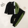 thumbnail image 2 of Outfit for Boys 6-7 Toddler Boys Girls Long Sleeve Patchwork Colour T Shirt Pullover Tops Pants Kids Outfits Black, 5-6 Years, 2 of 7