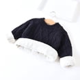 thumbnail image 5 of Zwiiyzr 6M-10Y Toddler Kids Baby Boys and Girls Knit Sweater Blouse Pullover Trendy Cute Thickening Warm Long Sleeved Warm Round Neck Sweater Navy, 5 of 5