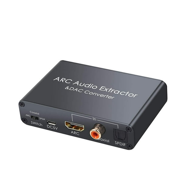 HDMI 2.1 Audio Extractor, 8k HDMI to HDMI with Audio (Optical SPDIF +  Coaxial + L/R Stereo +3.5mm Audio) Adapter for Connecting Sound System to