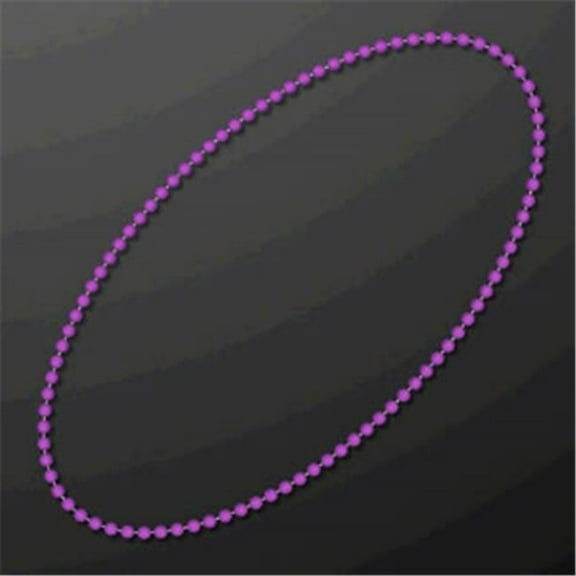 Smooth Round Opaque Bead Mardi Gras Necklace, Purple - Pack of 12