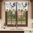 thumbnail image 6 of Retro Rooster Curtain Valances for Windows, Kitchen Valance Window Treatments Panel 2 Pack, Sunflower Plaid Watercolor Animals Rod Pocket Short Curtains for Bathroom Bedroom 54 x 18 Inch, 6 of 8