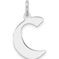 thumbnail image 1 of Sterling Silver Small Rhodium-Plated Artisan Block Letter C Initial Charm (Width 14.33) (Length 19.96) - Jbsp, 1 of 5