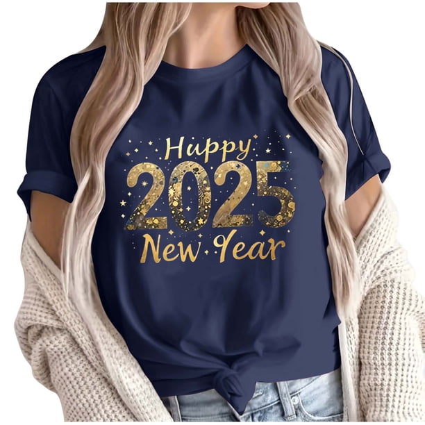 Camisetas de Manga Corta para Mujeres, Camiseta de Cuello Redondo Impresa de Moda, Primavera Y Verano Casual