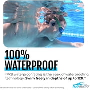 H2O Audio TRI 2 Multisport Waterproof Bone Conduction Open Ear Headphones, Bluetooth 5.3 for Running and Cycling, MP3 Mode for Swimming, 8GB Memory, 8.5-Hour Battery, Black/Blue