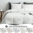 thumbnail image 4 of Qookiee Duvet Cover Set Tufted Bedding Duvet Covers Soft Washed Microfiber Duvet Cover Twin Size 2 Piece Embroidery Duvet Cover with Zipper Closure(White, Twin), 4 of 9