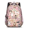 thumbnail image 2 of Boston Terrier Dog and Flower Florals Backpack for School,Cute School Bag,Schoolbag with Adjustable Shoulder Straps & Padded Back,16.9 Inch, 2 of 5