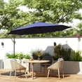 thumbnail image 2 of Outsunny 9.6ft Garden Parasol Sun Shade Banana Umbrella Cantilever Navy Blue, 2 of 10