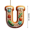 thumbnail image 3 of HCBY 26 Letters Xmas Tree Decoration Pendant, Gingerbread Alphabet Ornaments A to Z - Decorative Hanging Xmas Letters for Christmas Tree DIY Craft(U,3.1"), 3 of 5
