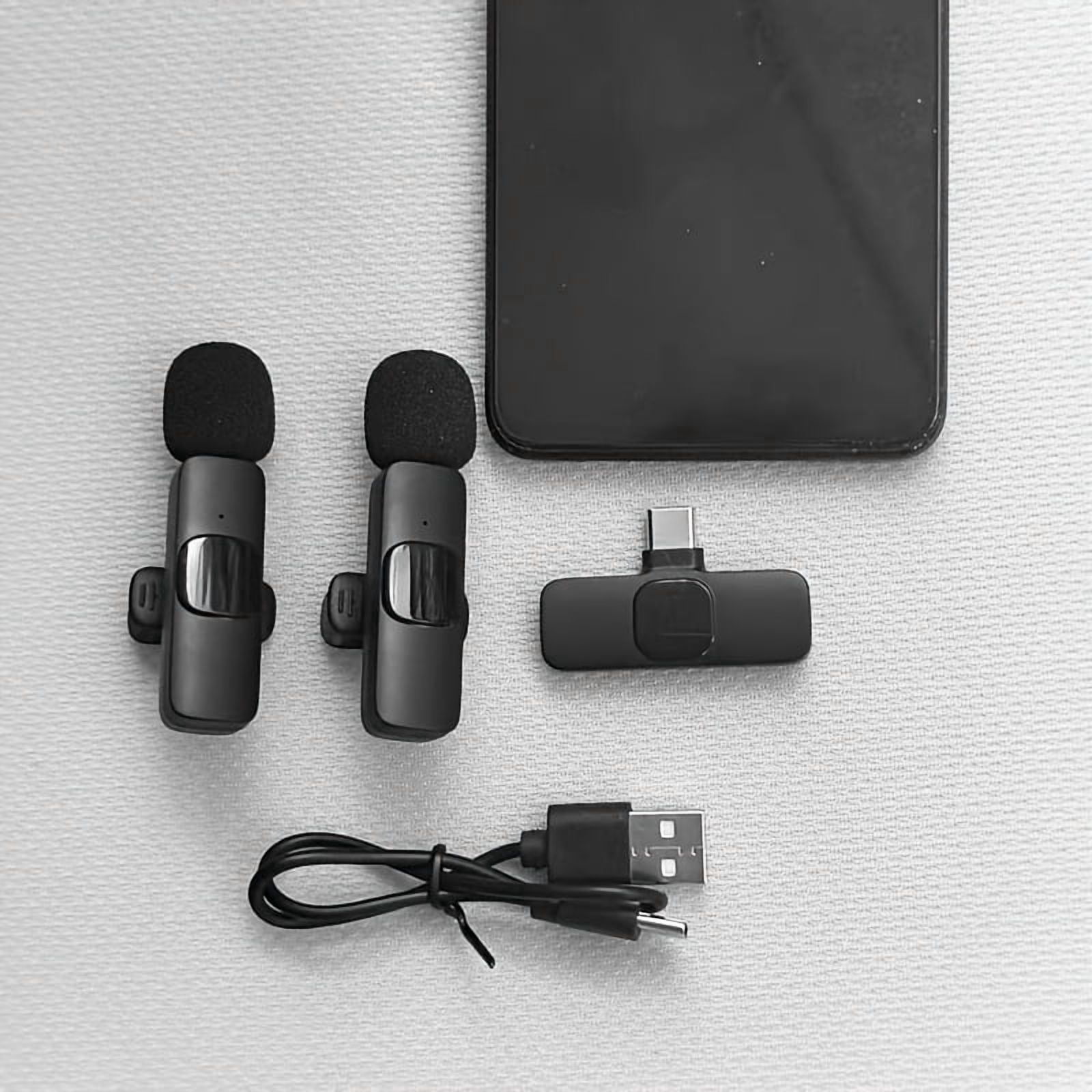 1-to-2 Wireless Lavalier Microphone for Type-C | Dual Mic System for Phones & Computers | Plug-and-Play, Smart Noise Cancellation | Crystal-Clear Audio for Interviews, Vlogging, Teaching