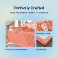 thumbnail image 3 of California Design Den Twin XL Sheets Set - 400 Thread Count Sheets, 100% Cotton Bed Sheets, Sateen Sheet Set, Cooling and Breathable 3 Piece Adult/Teen Bed Sheet Set - Bright Salmon, 3 of 8