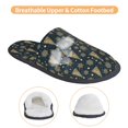 thumbnail image 3 of Fotbe Gold Snowflake Christmas Tree Pantuflas Peludas para Mujer con Estampado, Zapatillas de Peluche, Zapatos de Invierno para Casa, Uso Interior y Exterior-Medium, 3 of 8