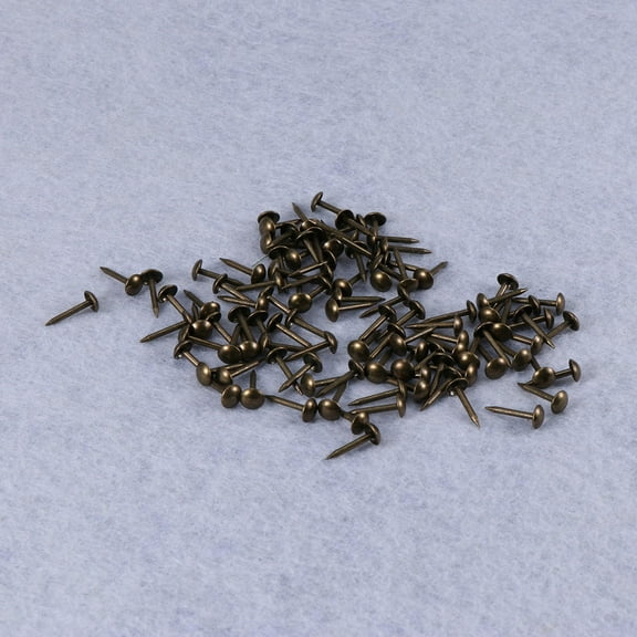 UPOUART 100pcs Antique Style Iron Round Nails for Home Decor, Smooth Touch, Coffee Color, Size 6x14mm