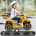 thumbnail image 3 of TOKTOO 6V 7Ah Powered Ride on ATV Toys, Electric Kids Car, 4 Wheeler Ride on Car w/ Music Player, Toddler Car for Boys Girls Aged 1-3 Years, Yellow, 3 of 8