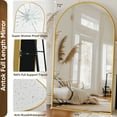 thumbnail image 6 of Antok Arched Full Length Floor Mirror 72"x44.1" Standing Mirror Full Length, Full Body Mirror with Stand, Stand Up Mirror for Bedroom, Living Room, Cloakroom, Gold, 6 of 8