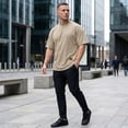 thumbnail image 2 of ZHOGXU Summer Oversized Short Sleeve Sports And Fitness Men's T Shirts Loose Fit Workout And Basketball Training Casual Top Outdoor Activities, 2 of 4