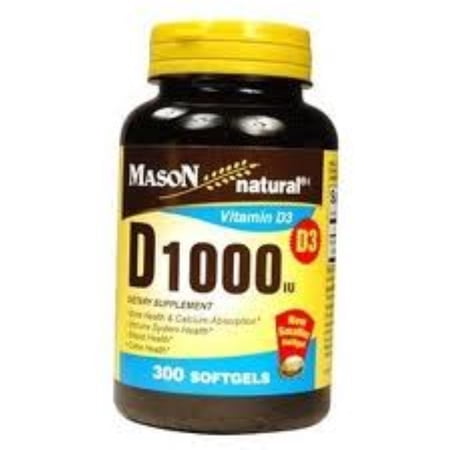 Mason Natural D 1000 IU Softgels 300 Soft Gels (Pack of 2)