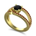 thumbnail image 2 of 2.50 Carat Round Cut Black Onyx & Garnet Gemstone Classic Bridal Ring for her 18K Yellow Gold Size 8.5 by Diamond-Capitals, 2 of 8