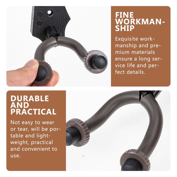 FENGGUIQU Black Wood Violin Wall Hanger Mount Holder for Guitar and String Instruments 1 Set and Stylish