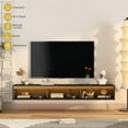 thumbnail image 5 of Floating TV Stand Wall Mounted with 16 Color LEDs,69" Modern TV Stand, Floating TV Cabinet Entertainment Center for 55 60 65 Inch TV,Black, 5 of 19