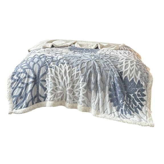 Uutvery Taffeta Blanket with Embossed Pattern, Thickened Lamb Fleece Cover for Winter, Soft Office Nap Throw Blanket for Sofa and Bed, 39.37x59.06 Inches