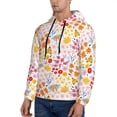 thumbnail image 3 of Uemuo Colorful Floral Pattern Men's Hoodie - Casual Pullover Hoodie with Kangaroo Pocket, Stylish Hooded Sweatshirt for Everyday Wear-Large, 3 of 7