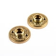 thumbnail image 5 of Brass Victorian Door Knob Rossettes Pair 2" W Backplate Traditional Kitchen Cabinet Knob Back Plate Hardware RSF Coated Roses w/Screws Renovators Supply, 5 of 8
