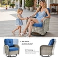 thumbnail image 3 of Toject 9 Pieces Patio Furniture Set All Weather Wicker Outdoor Conversation Set with 42" Fire Pit Outside Furniture Patio Sofa with Swivel Chairs & Solar Table, Navy Blue, 3 of 9