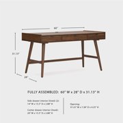 Signature Design by Ashley Lyncott 60 Mid-Century Home Office Desk, Brown