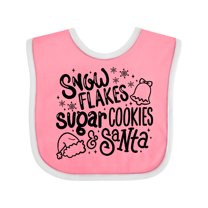 Inktastic Christmas Snowflakes Sugar Cookies and Santa Boys or Girls Baby Bib