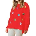thumbnail image 2 of Wancir Ugly Christmas Sweater for Women 2024 Cute Sequin Nutcracker Sweatshirt Sparkly Funny Graphic Shirts Pullover Tops, 2 of 6