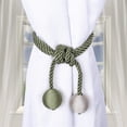 thumbnail image 3 of JeashCHAT 2 Pcs Curtain Rope Tiebacks , Retro Window Curtain Cord Rope Buckle Decorative Handmade Tie Backs Curtain Hanging Ball for Drapes, Green, 3 of 5