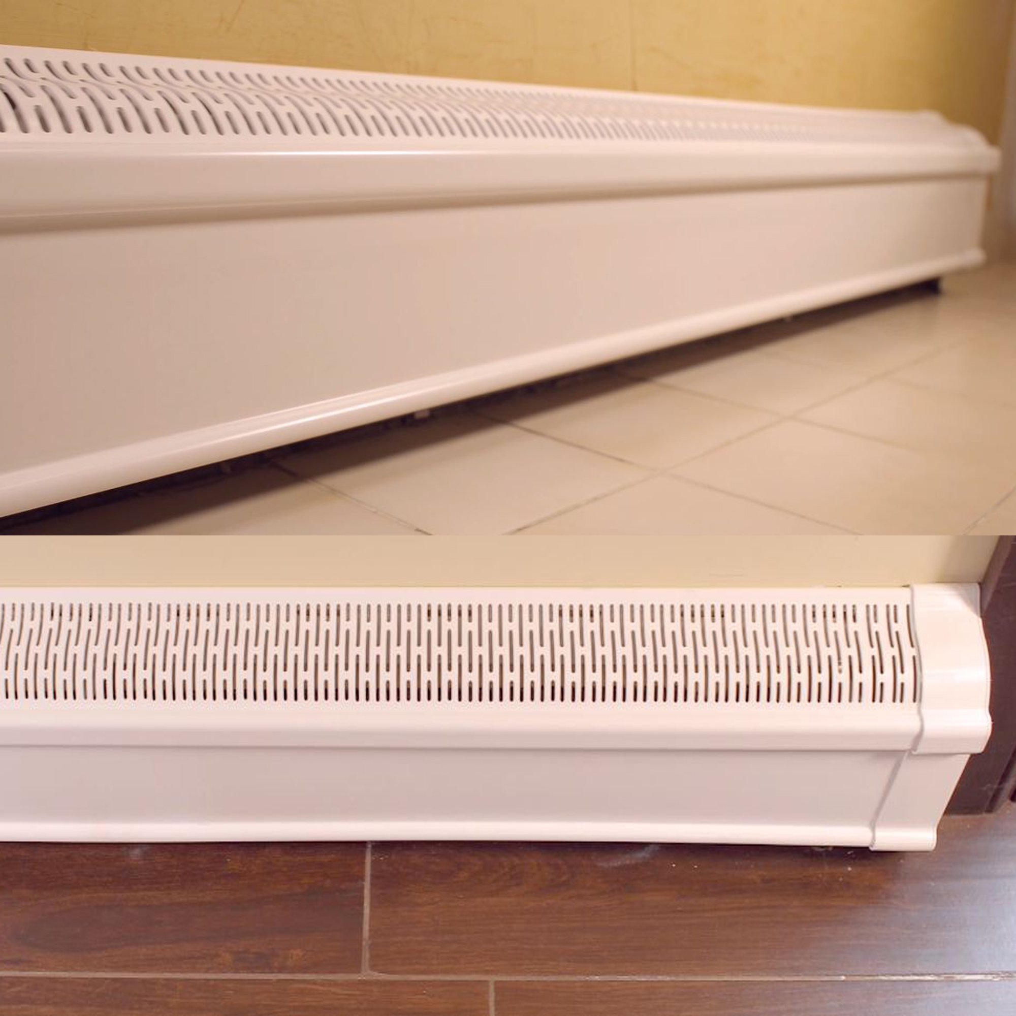 Baseboard Heat Covers COMPLETE SET - 2 Feet White - INCLUDES Right and Left  End Caps | Hot Water, Hydronic Heater Baseboard Cover Enclosure Replacement  Kit for Home - Rust-Proof Plastic - Walmart.com