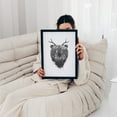 thumbnail image 5 of Angry bear with antlers - Illustration Wildlife Black and White Animal Surrealism Nature Fantasy Black Framed Wall Art Print 16 x 24 inches, 5 of 7