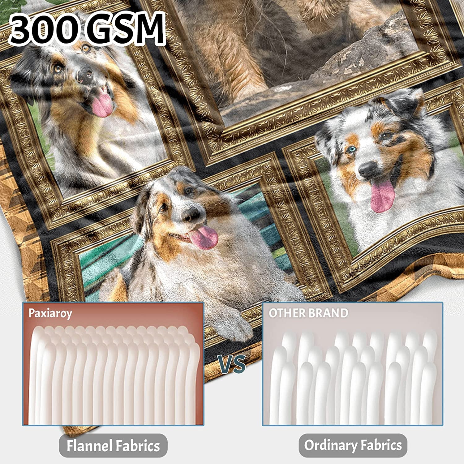 Australian Shepherd Dog Blanket, Fleece Throw Blanket for Couch Bed, Soft Cozy Warm Flannel Blankets and Throws for Sofa Living Room, Gifts for Dog Lovers, 60" x 80" Twin Size