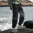 thumbnail image 2 of YDLCAFD Mens Casual Pants Relaxed Fit Stretch Men'S New Spring Splicing Sports Paratrooper Trousers Windproof Drawstring Feet Couple Models Straight Casual Trousers, 2 of 5