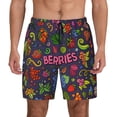 thumbnail image 2 of Picia Berry Fruits pattern Mens Swim Trunks with Compression Liner Stretch Beach Shorts Quick Dry with Zipper Pockets No-Chafing Board Shorts-Large, 2 of 9
