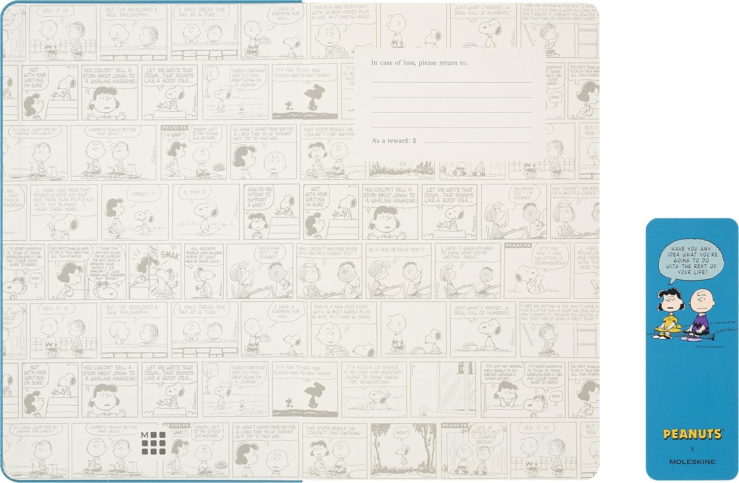 Moleskine Limited Edition Peanuts 'Charlie & Lucy' 18 Month 2025-2026 Weekly Planner, Hard Cover, Large (5" x 8.25"), Reef Blue, 208 pages