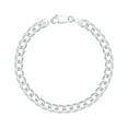 thumbnail image 4 of Solid 925 Sterling Silver Italian 5.2mm Flat 22” Curb Chain Necklace for Men Women CURB150-22, 4 of 7