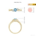 thumbnail image 5 of Angara Natural 0.4 Ct. Aquamarine with Diamond Side Stone Ring in 14K Yellow Gold for Women (Ring Size: 12), 5 of 10